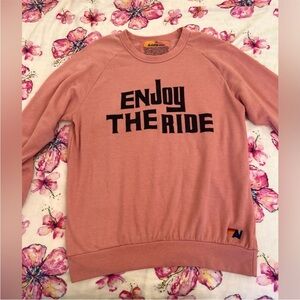 Aviator Nation Pink Crew Neck Sweater size XL